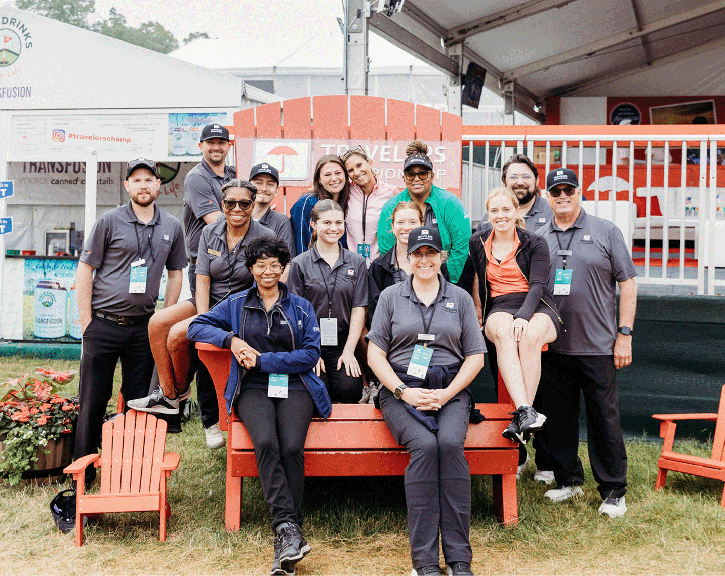 aramark team on travelers champ chair