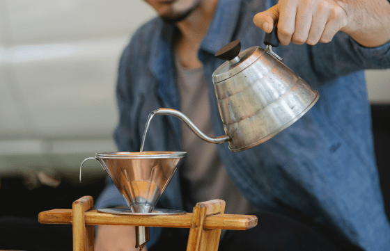 Person making coffee