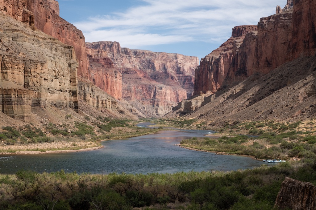 A river running through the Grand Canyon.